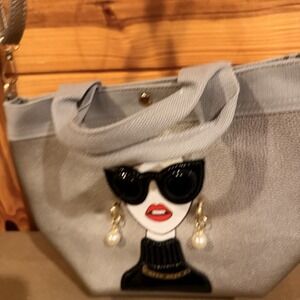 Sassy Lady Purse, Just Bee Cute, Silver Handbag/ Crossbody Pearls